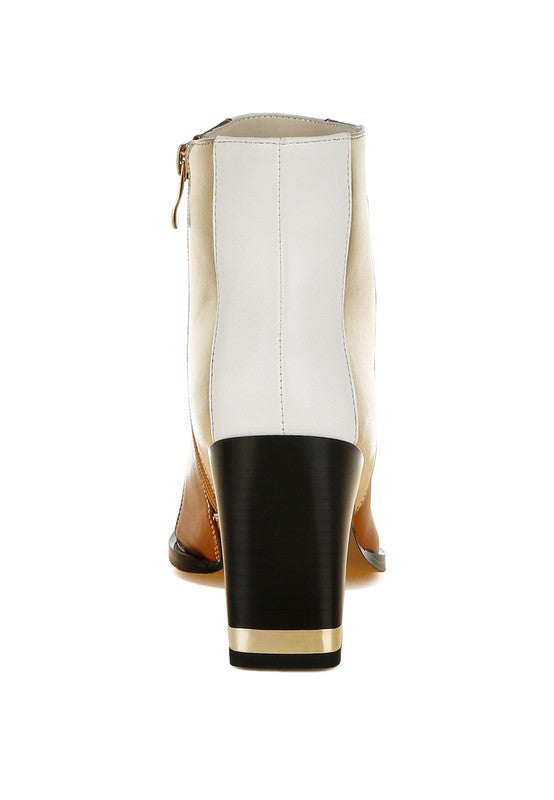Stemon Three Tone Block Heel Boots - PureLove Designs LLC