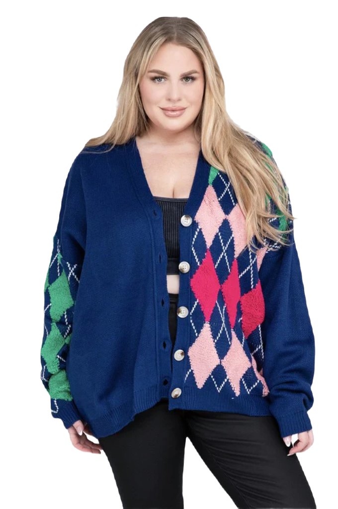 Plus V Neck Button Front Cardigan - PureLove Designs LLC