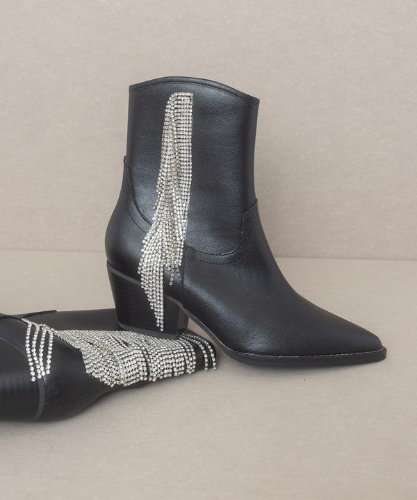 Oasis Society Rowan - Rhinestone Fringe Boot - PureLove Designs LLC