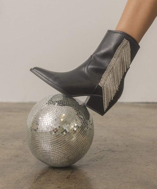 Oasis Society Rowan - Rhinestone Fringe Boot - PureLove Designs LLC