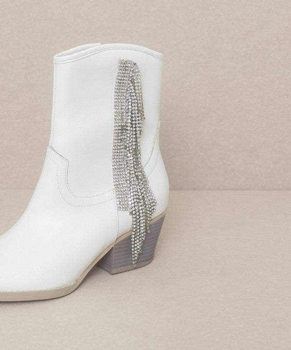 Oasis Society Rowan - Rhinestone Fringe Boot - PureLove Designs LLC