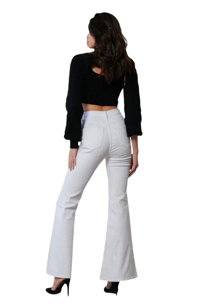 High Waisted Full-Length Flare Jeans - PureLove Designs LLC