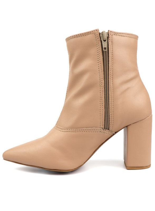 Pointed Toe Bootie with a Block Heel - PureLove Designs LLC