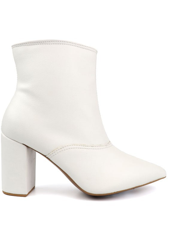 Pointed Toe Bootie with a Block Heel - PureLove Designs LLC