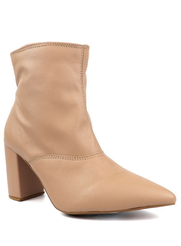 Pointed Toe Bootie with a Block Heel - PureLove Designs LLC
