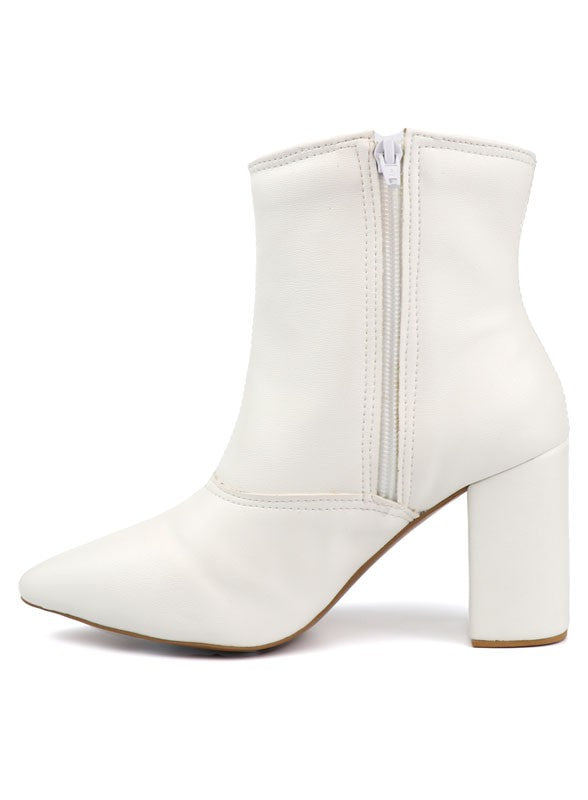 Pointed Toe Bootie with a Block Heel - PureLove Designs LLC