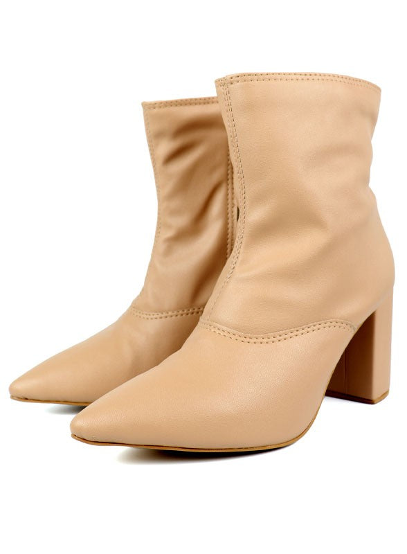 Pointed Toe Bootie with a Block Heel - PureLove Designs LLC
