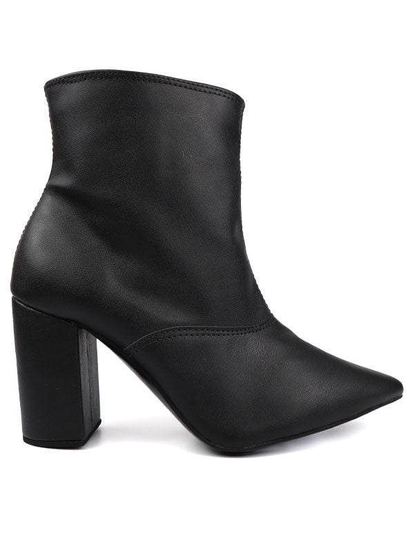Pointed Toe Bootie with a Block Heel - PureLove Designs LLC