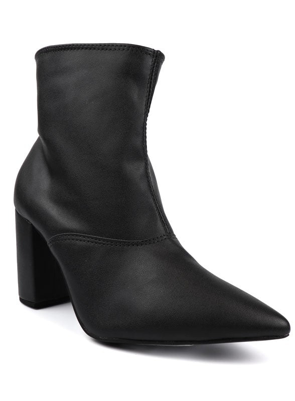 Pointed Toe Bootie with a Block Heel - PureLove Designs LLC