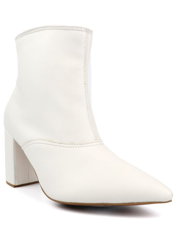 Pointed Toe Bootie with a Block Heel - PureLove Designs LLC