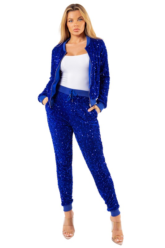 SEXY SEQUIN TWO PIECE PANT SET - PureLove Designs LLC