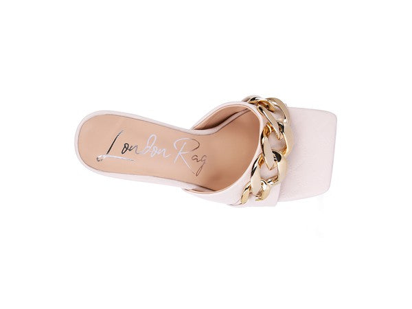 MERMAID Quilted Metal Chain Heeled Sandals - PureLove Designs LLC