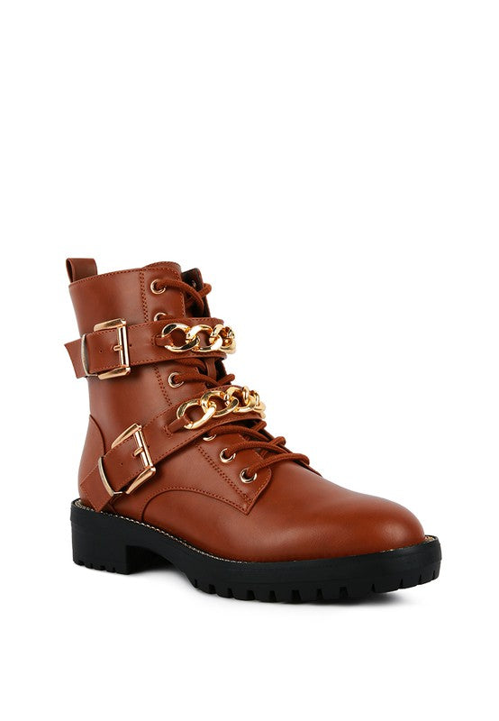 BILLY ATTA GIRL METAL CHAIN DETAIL BIKE BOOT - PureLove Designs LLC