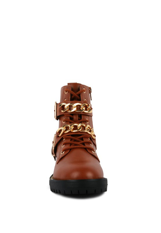 BILLY ATTA GIRL METAL CHAIN DETAIL BIKE BOOT - PureLove Designs LLC
