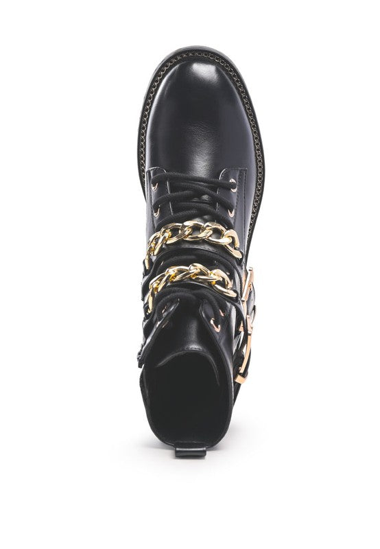 BILLY ATTA GIRL METAL CHAIN DETAIL BIKE BOOT - PureLove Designs LLC