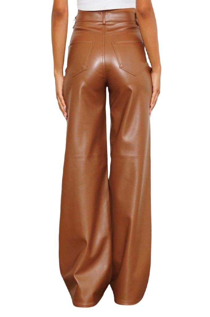 Vegan Leather Wide Leg Pants - PureLove Designs LLC