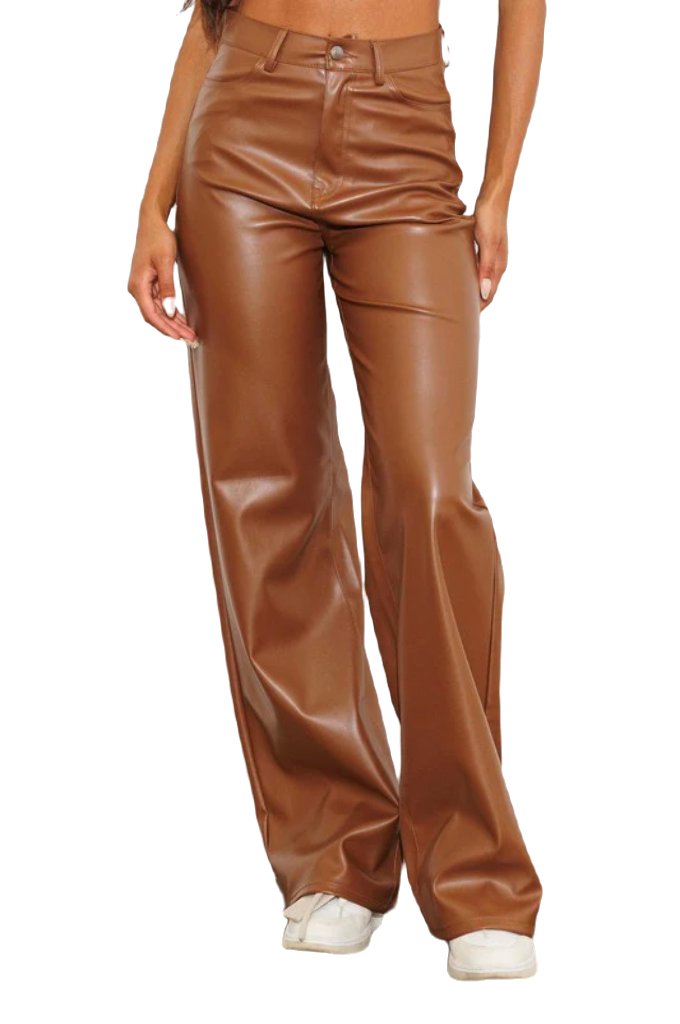 Vegan Leather Wide Leg Pants - PureLove Designs LLC