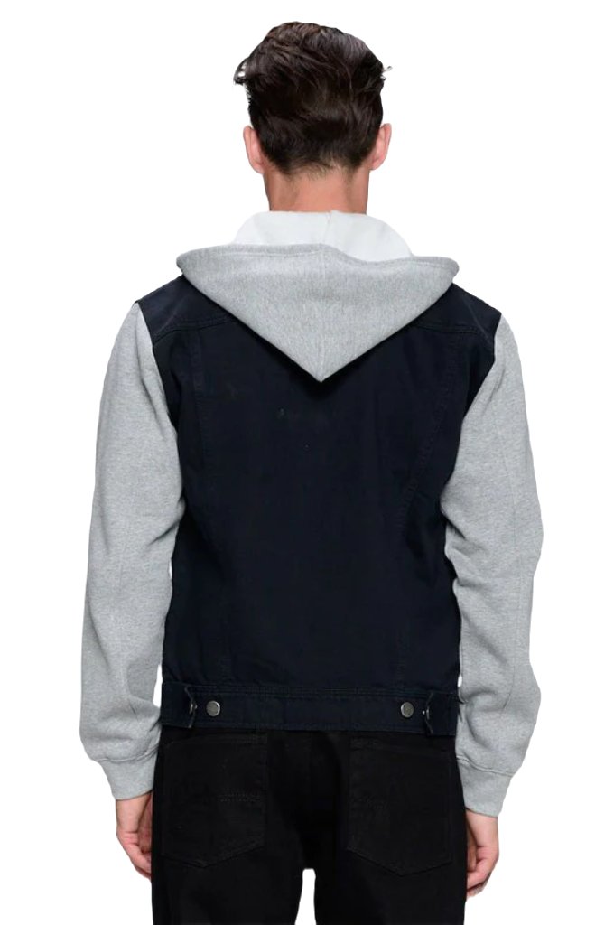 Men's Denim Jacket with Fleece Hoodies - PureLove Designs LLC