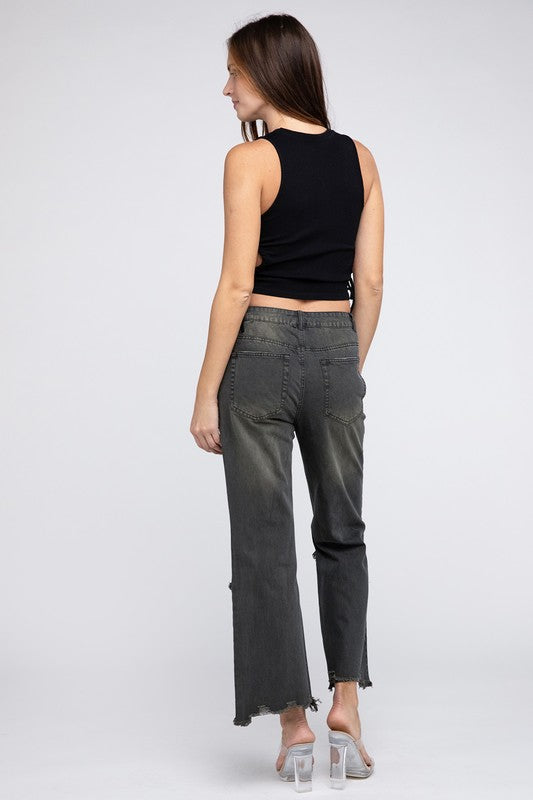 Distressed Vintage Washed Wide Leg Pants - PureLove Designs LLC