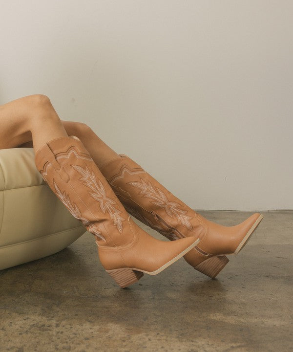 Oasis Society Ainsley - Embroidered Cowboy Boot - PureLove Designs LLC