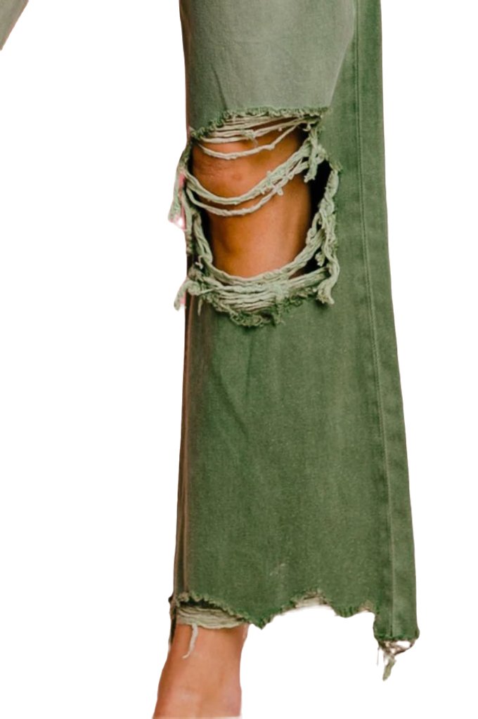 Distressed Vintage Washed Wide Leg Pants - PureLove Designs LLC