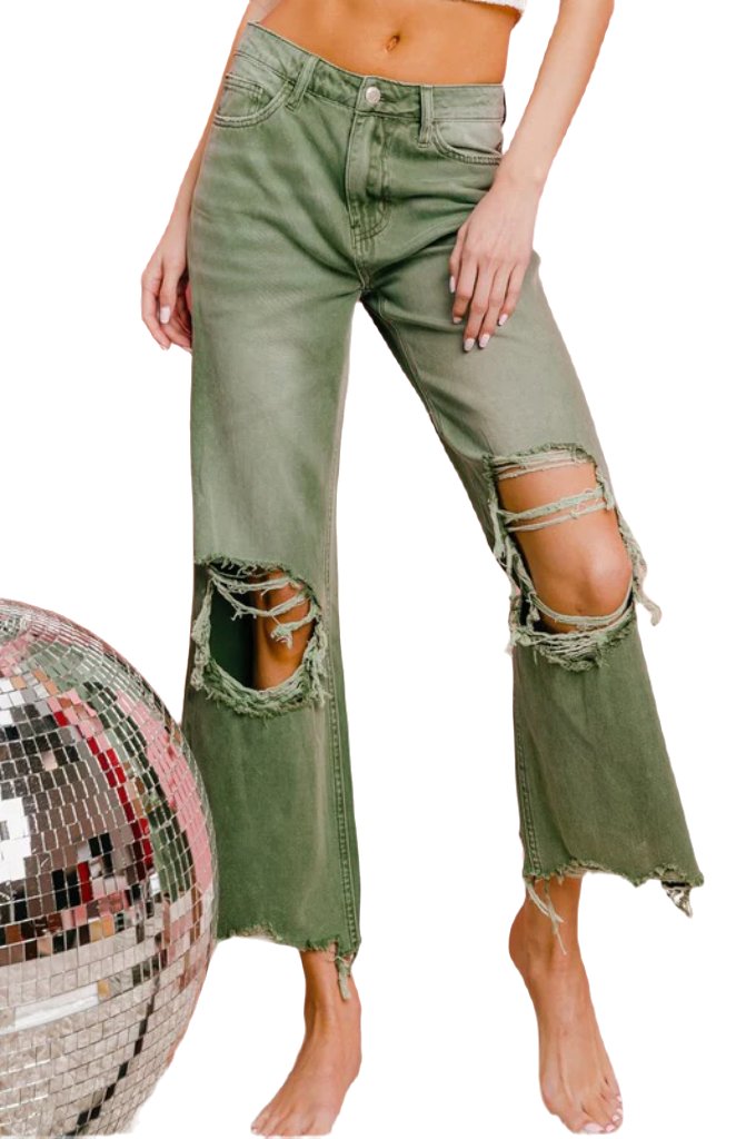 Distressed Vintage Washed Wide Leg Pants - PureLove Designs LLC