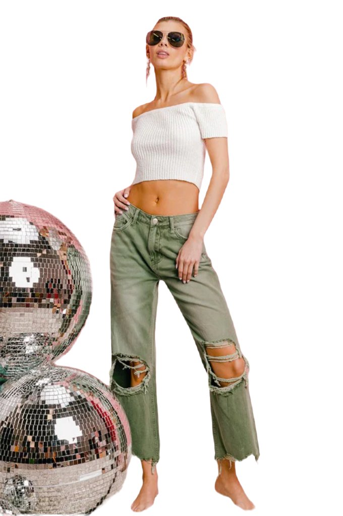 Distressed Vintage Washed Wide Leg Pants - PureLove Designs LLC