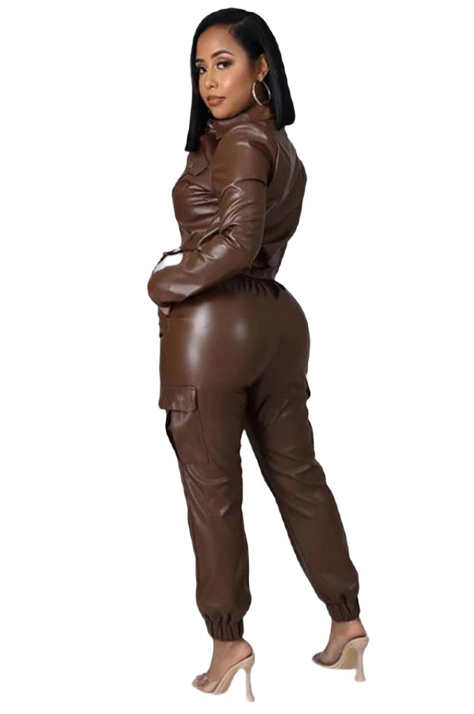 SEXY PU LEATHER 2PC PANTS SET - PureLove Designs LLC