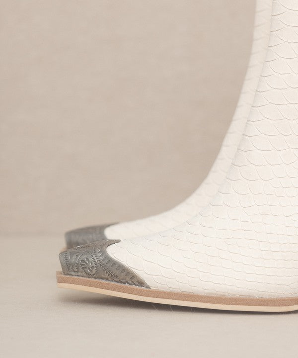 OASIS SOCIETY Zion - Bootie with Etched Metal Toe - PureLove Designs LLC