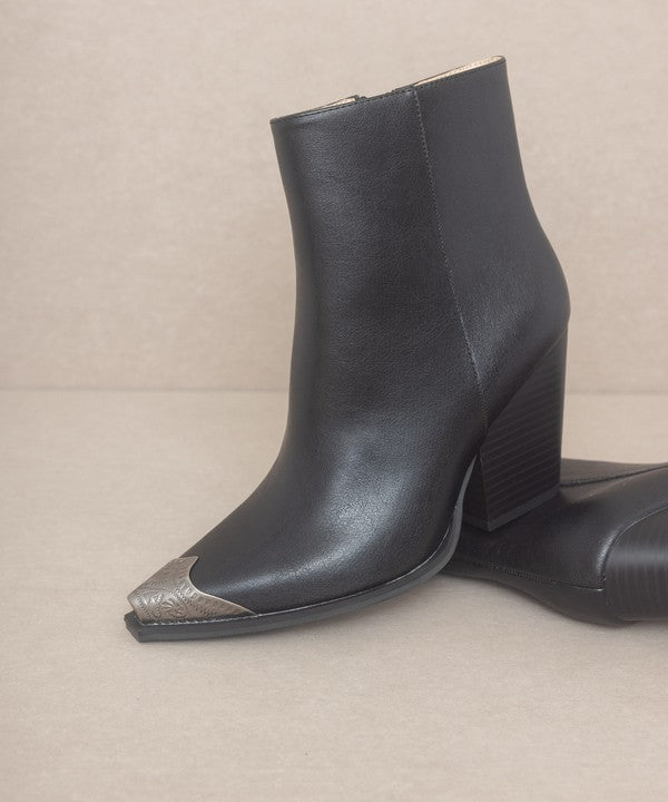 OASIS SOCIETY Zion - Bootie with Etched Metal Toe - PureLove Designs LLC