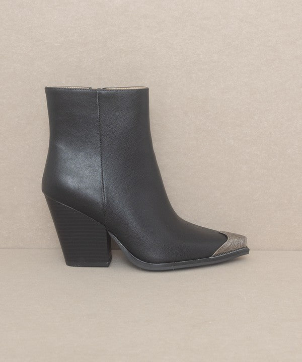 OASIS SOCIETY Zion - Bootie with Etched Metal Toe - PureLove Designs LLC