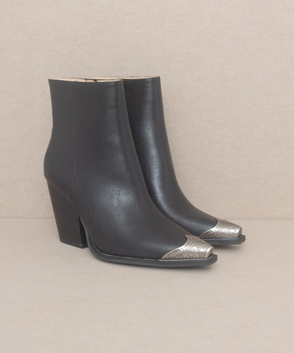 OASIS SOCIETY Zion - Bootie with Etched Metal Toe - PureLove Designs LLC