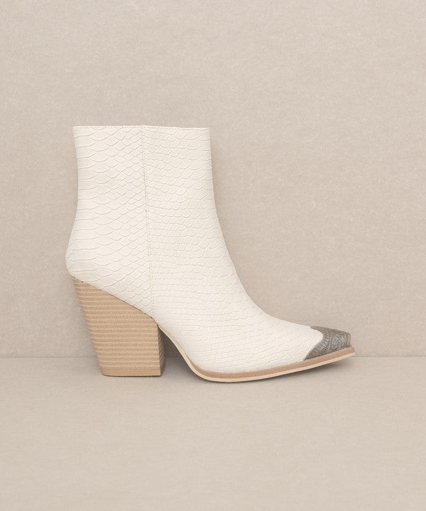 OASIS SOCIETY Zion - Bootie with Etched Metal Toe - PureLove Designs LLC
