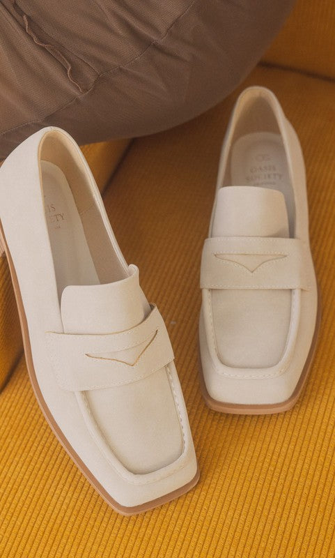 OASIS SOCIETY June - Square Toe Penny Loafers - PureLove Designs LLC