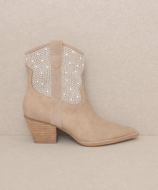 OASIS SOCIETY Cannes - Pearl Studded Western Boots - PureLove Designs LLC