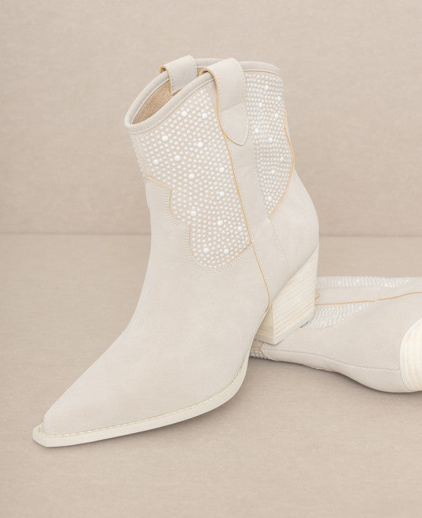 OASIS SOCIETY Cannes - Pearl Studded Western Boots - PureLove Designs LLC
