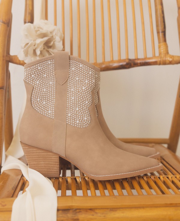 OASIS SOCIETY Cannes - Pearl Studded Western Boots - PureLove Designs LLC