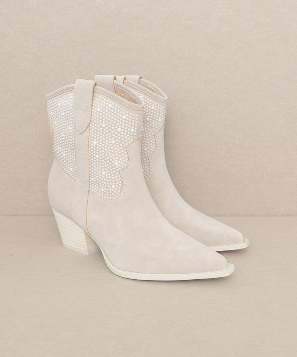 OASIS SOCIETY Cannes - Pearl Studded Western Boots - PureLove Designs LLC
