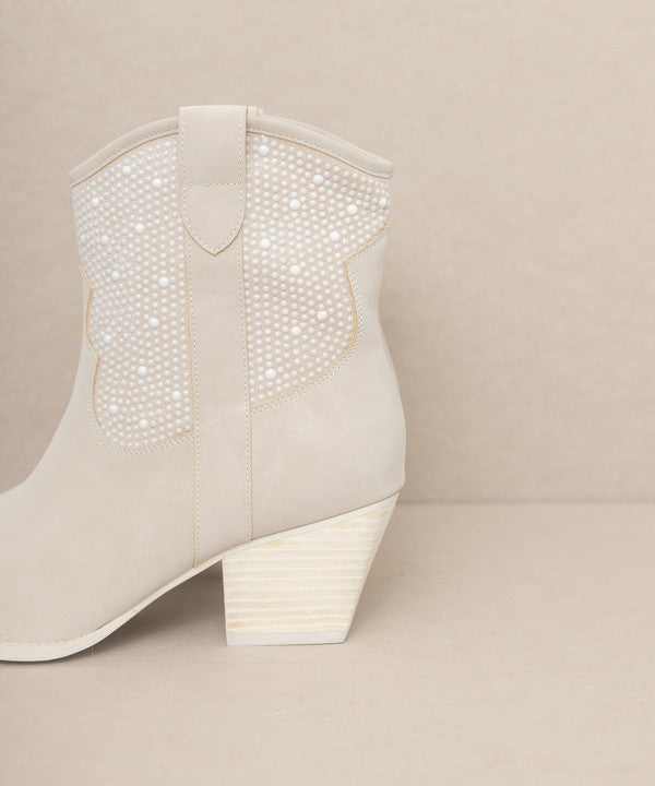 OASIS SOCIETY Cannes - Pearl Studded Western Boots - PureLove Designs LLC