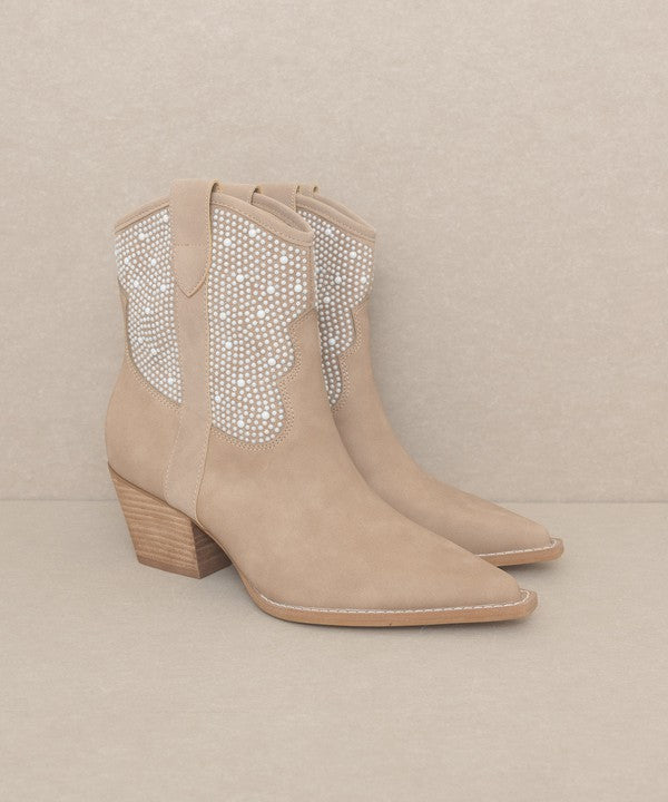 OASIS SOCIETY Cannes - Pearl Studded Western Boots - PureLove Designs LLC