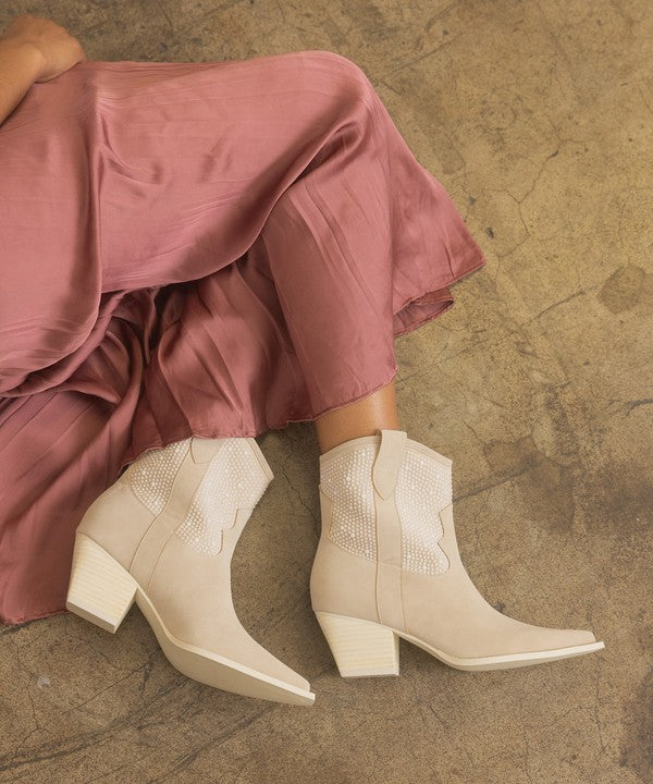 OASIS SOCIETY Cannes - Pearl Studded Western Boots - PureLove Designs LLC