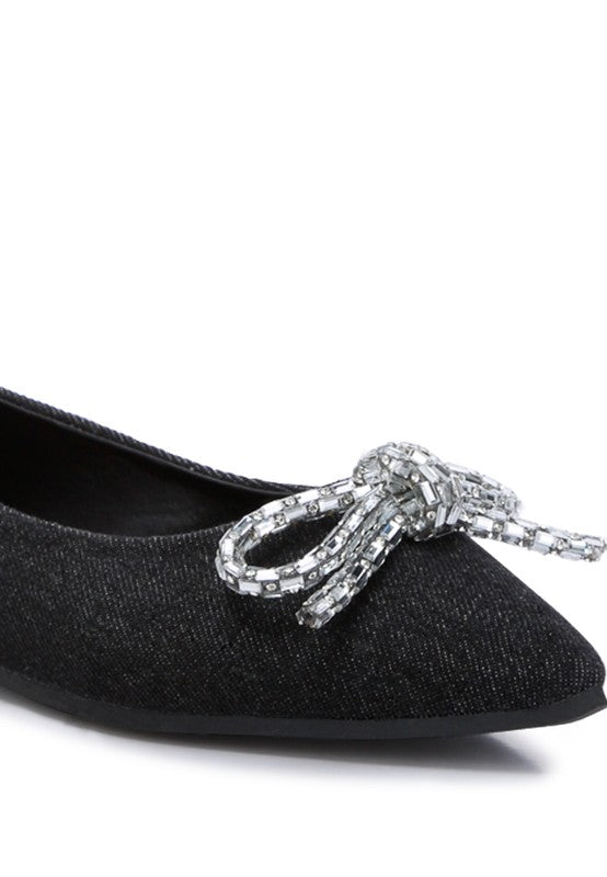 Ellerby Embellished Bow Detail Ballet Flats - PureLove Designs LLC