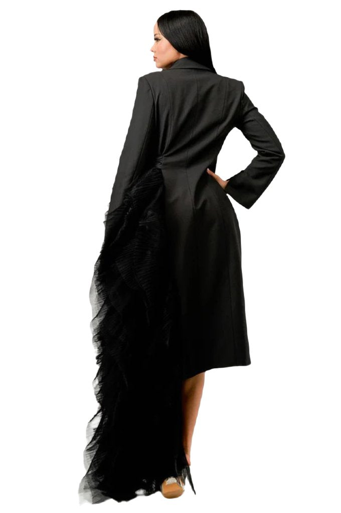 Noir Cascade Tuxedo Gown