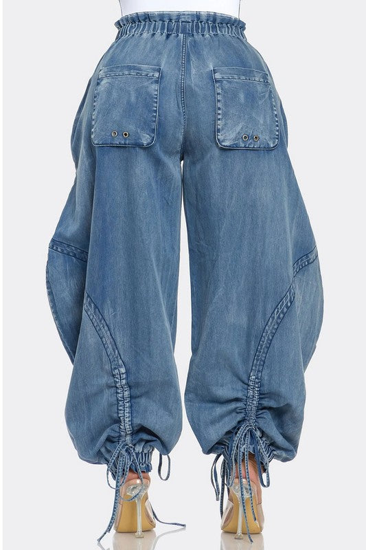 WOMEN FAHION HAREM STYLE DENIM PANTS - PureLove Designs LLC