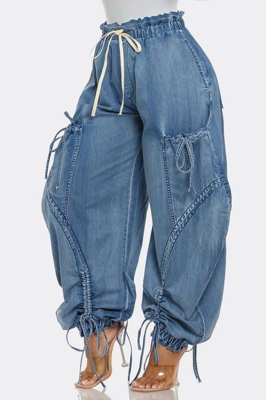 WOMEN FAHION HAREM STYLE DENIM PANTS - PureLove Designs LLC