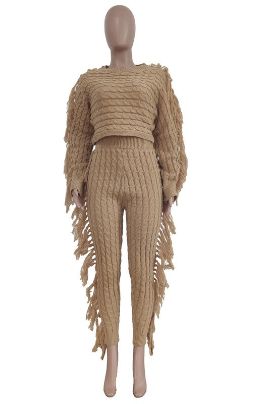 WOMEN FASHUON 2PC SWEATER PANTS SET - PureLove Designs LLC