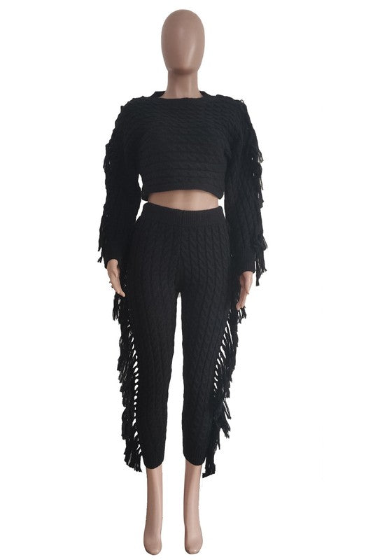 WOMEN FASHUON 2PC SWEATER PANTS SET - PureLove Designs LLC