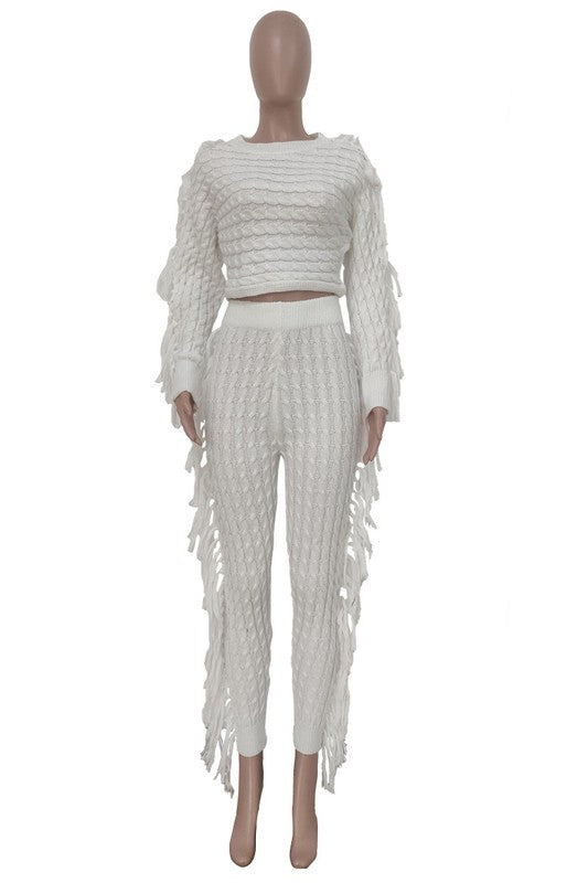WOMEN FASHUON 2PC SWEATER PANTS SET - PureLove Designs LLC