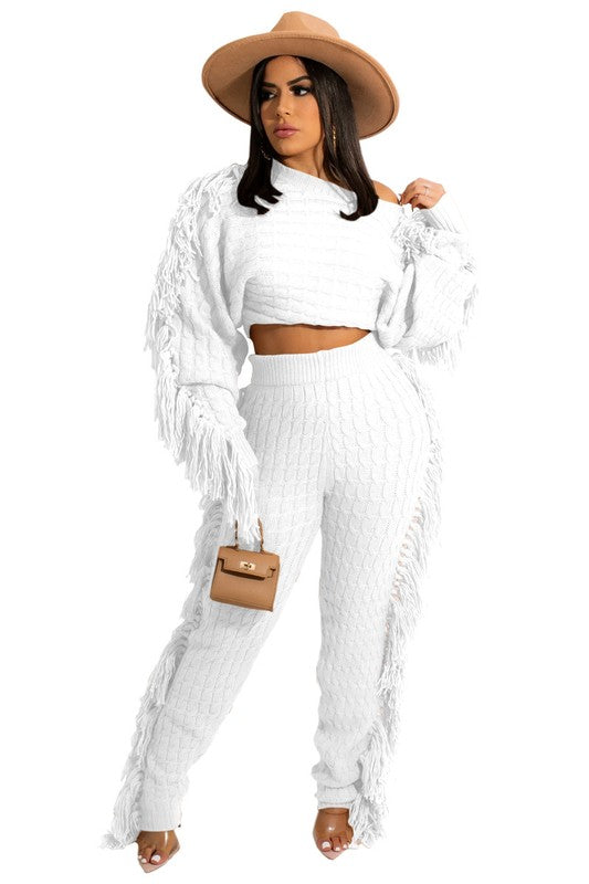 WOMEN FASHUON 2PC SWEATER PANTS SET - PureLove Designs LLC