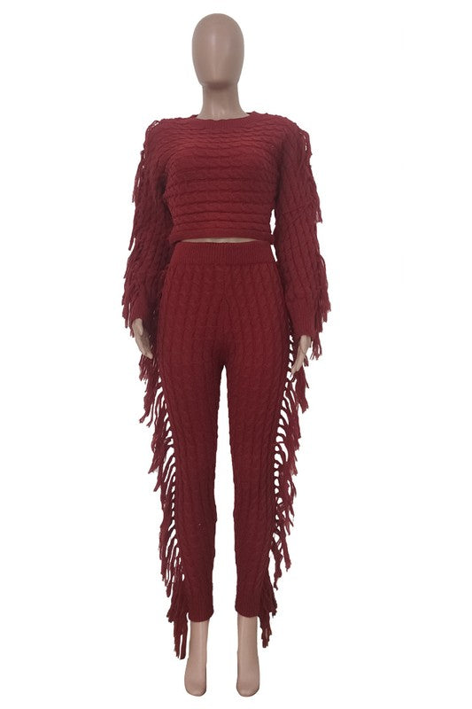 WOMEN FASHUON 2PC SWEATER PANTS SET - PureLove Designs LLC